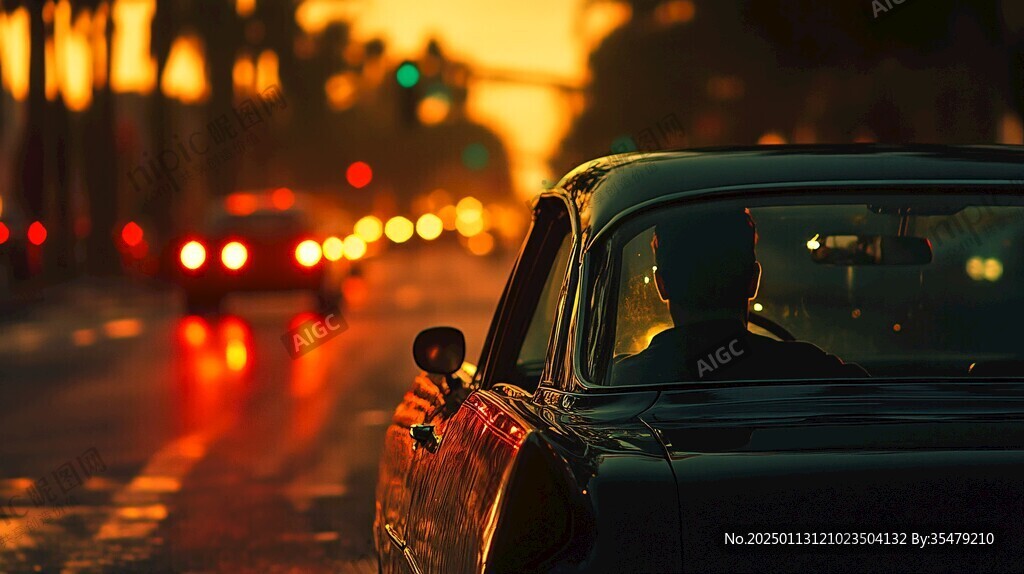 夜晚出租车