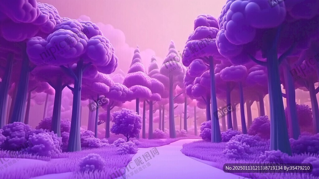 紫色森林主题场景