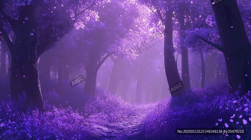 紫色森林主题场景