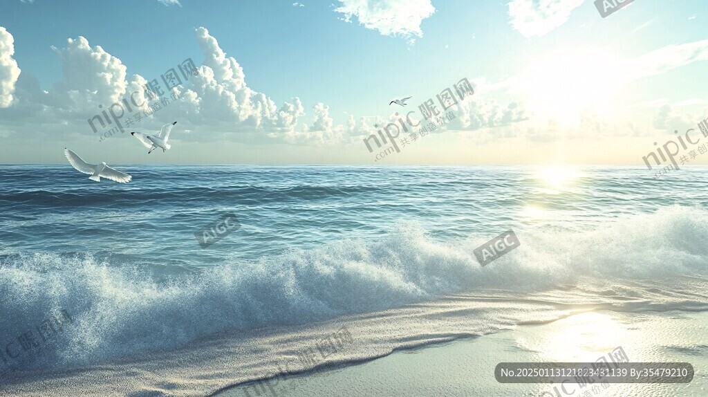 唯美韵律自然海边背景