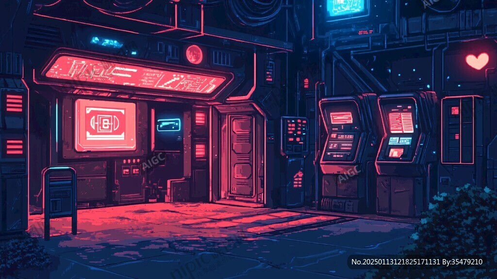 场景赛博插画