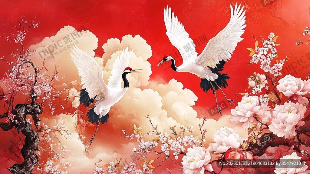 鹤舞九天背景