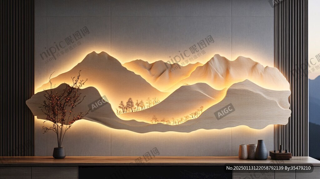 发光新中式山水
