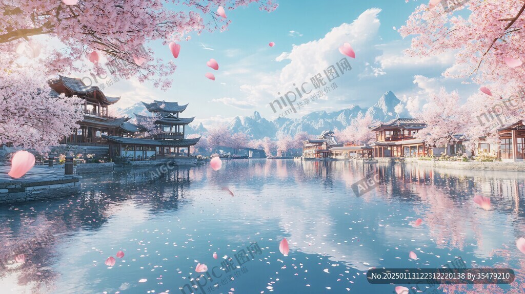 古风场景春暖花开