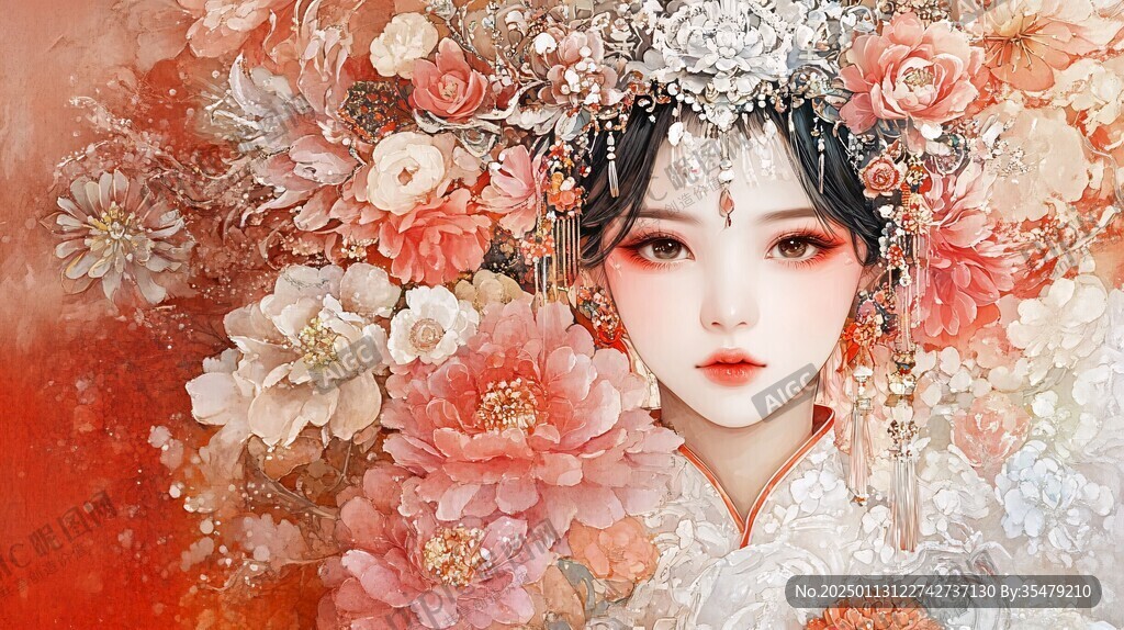 京剧女孩插画