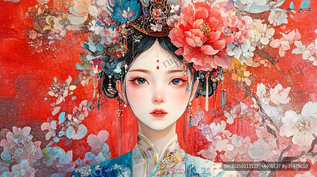 京剧女孩插画