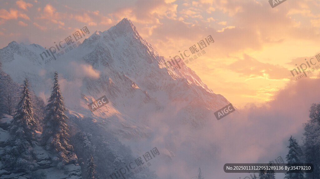 雪山意境图