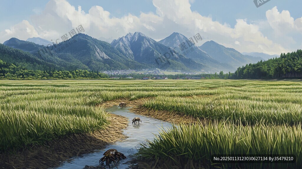 稻田鱼插画