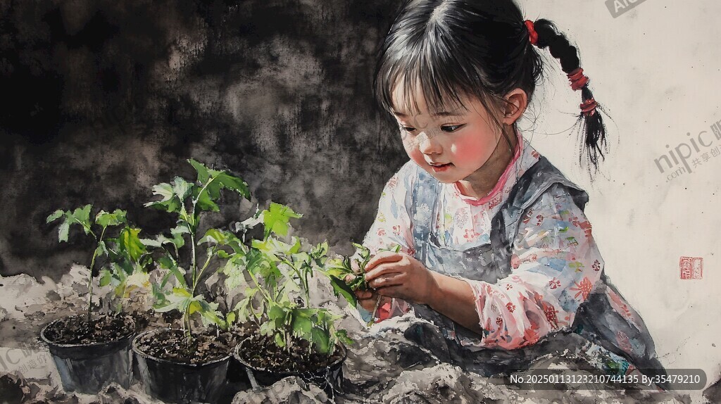 小朋友油画