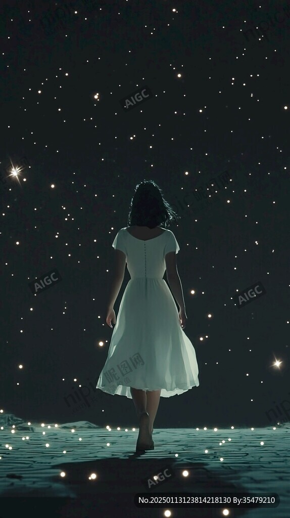 星辰大海女孩背影