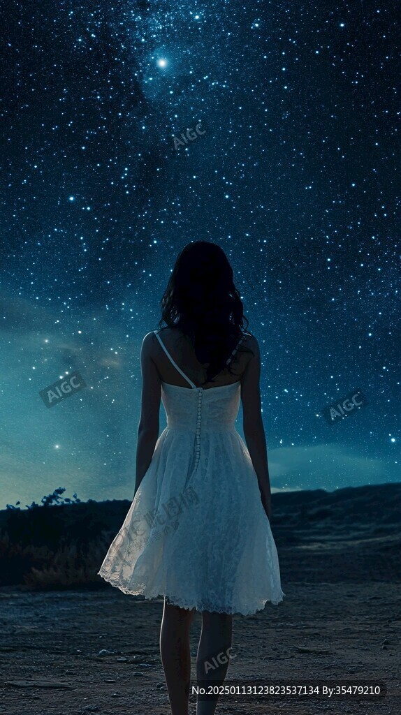 星辰大海女孩背影