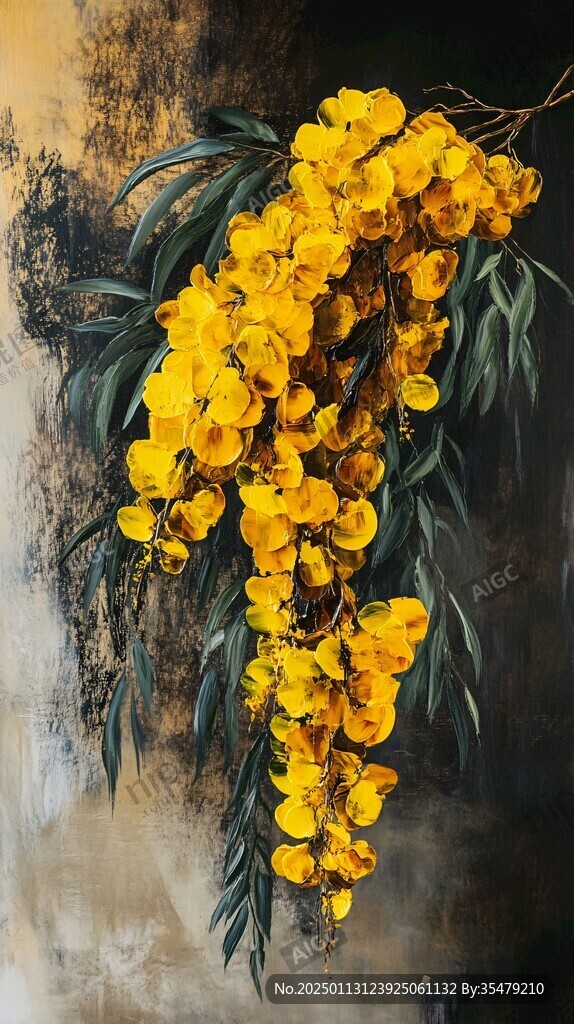 黄色鲜花挂画