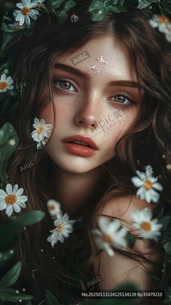 雏菊少女插画