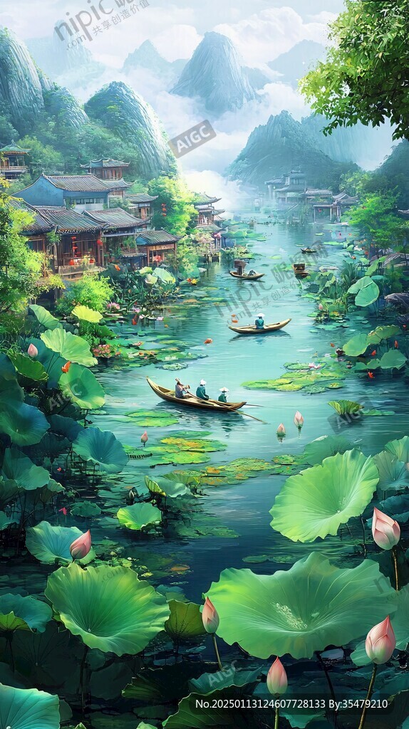 荷花大场景