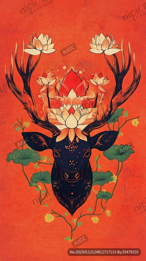 鹿茸插画