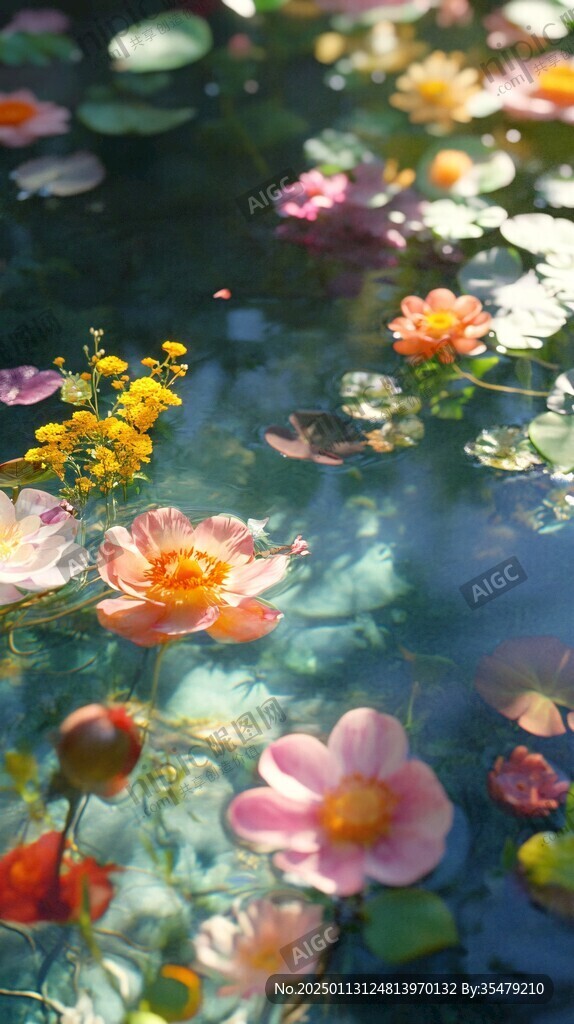 水面漂浮的花儿