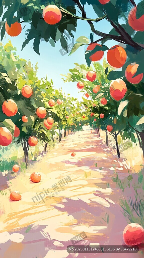 桃林插画