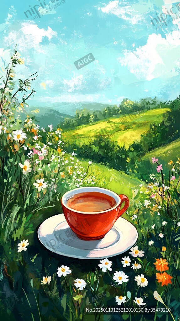 插画上茶