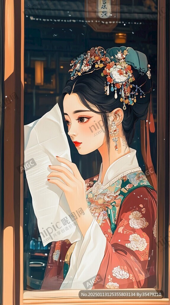 清宫美人插画