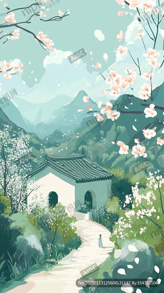 踏春插画