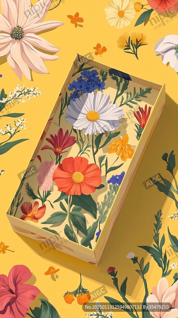 鲜花包装插画