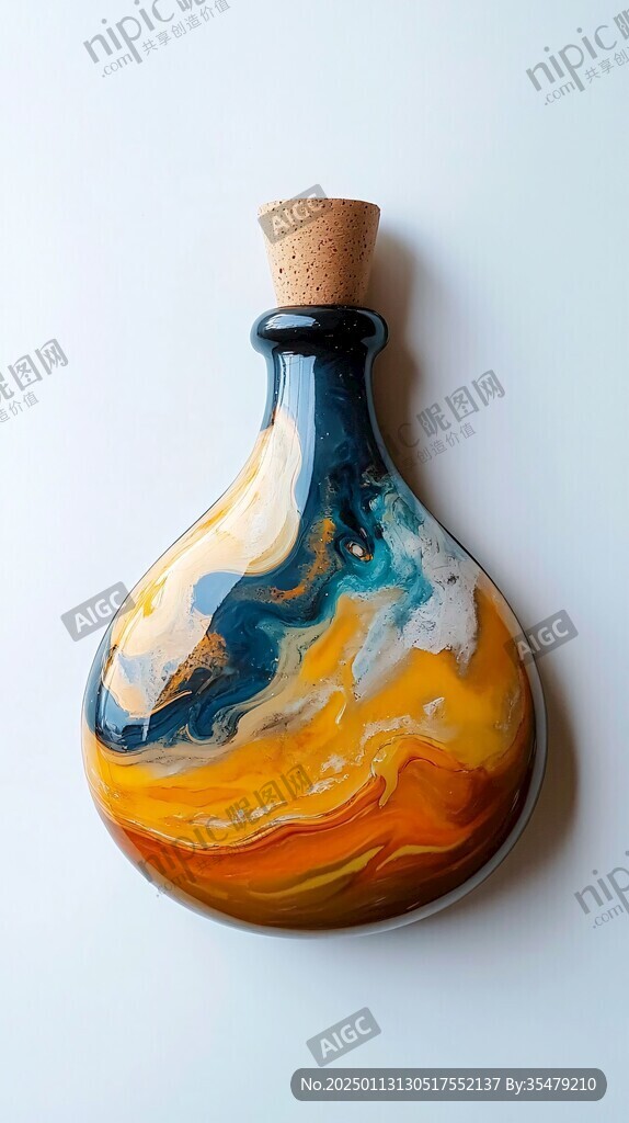 流彩花瓶