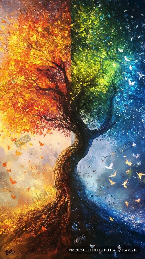 神秘梦幻的大树