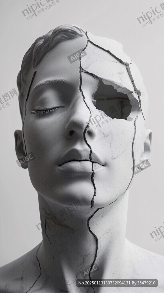 扭曲人像插画