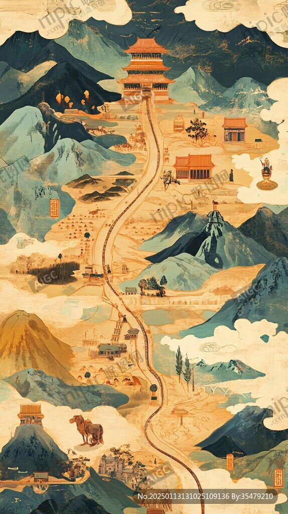 丝绸之路插画