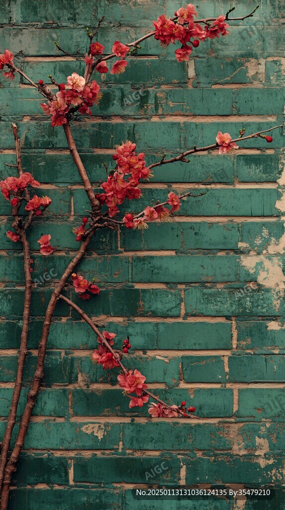 砖墙梅花