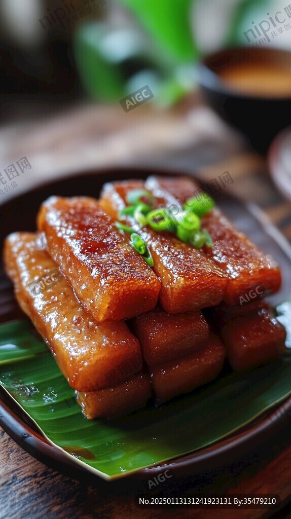 美食黄粑糯米竹叶甜品