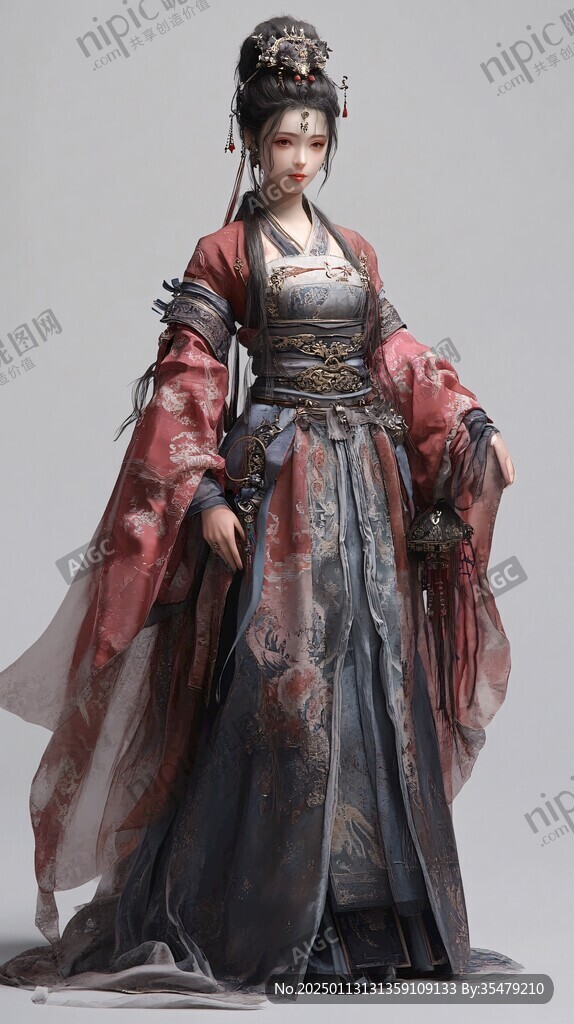 绢制古装美女人偶