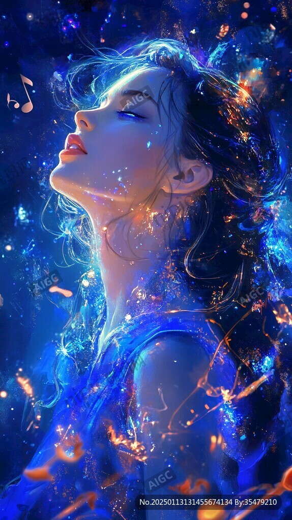 梦幻唯美蓝色系少女