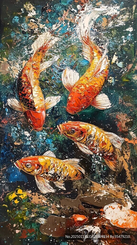 油画锦鲤