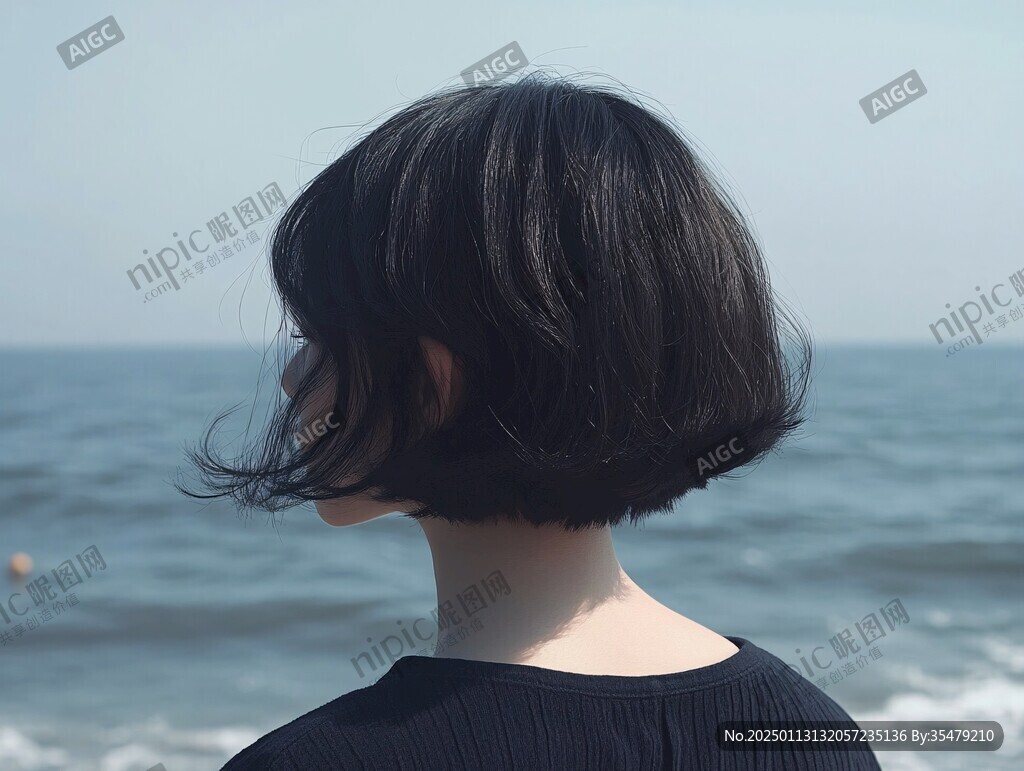 短发女人背影