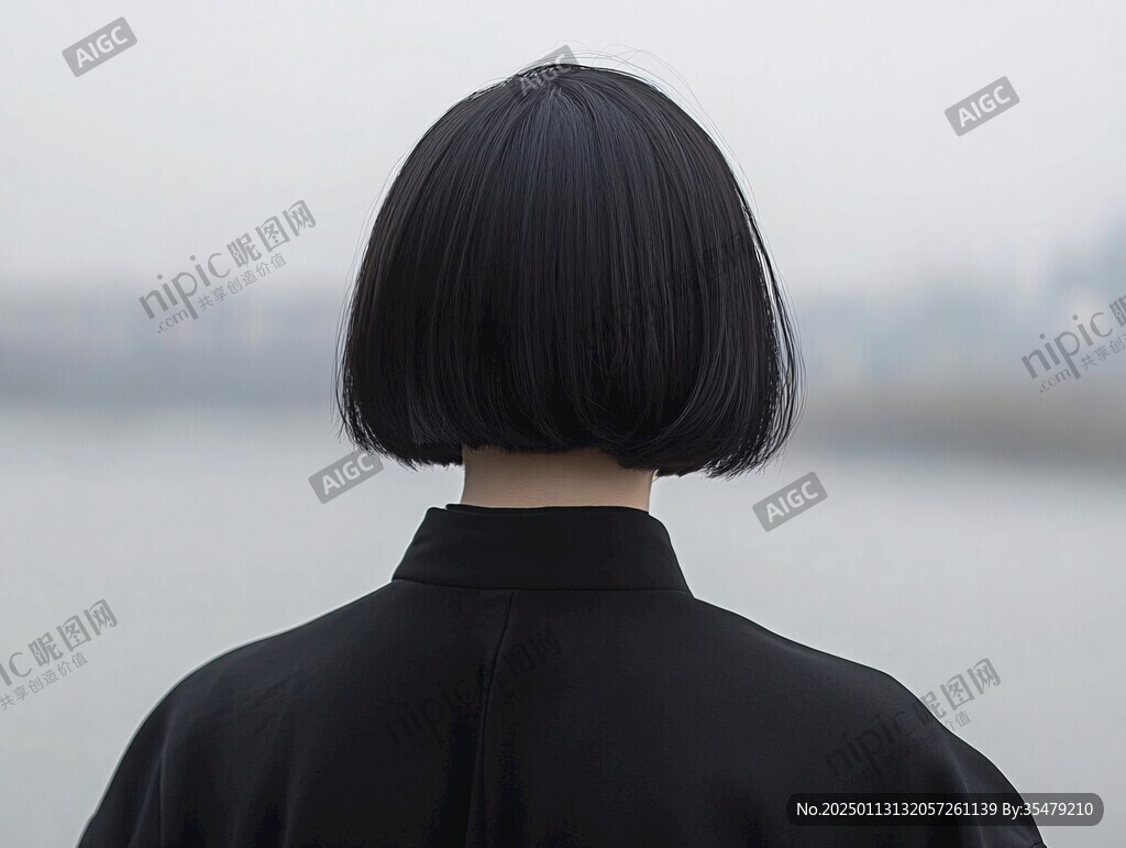 短发女人背影