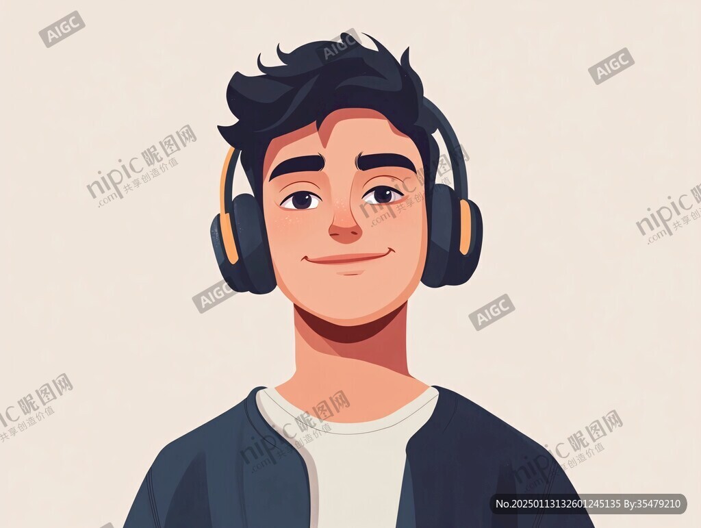 扁平头像插画