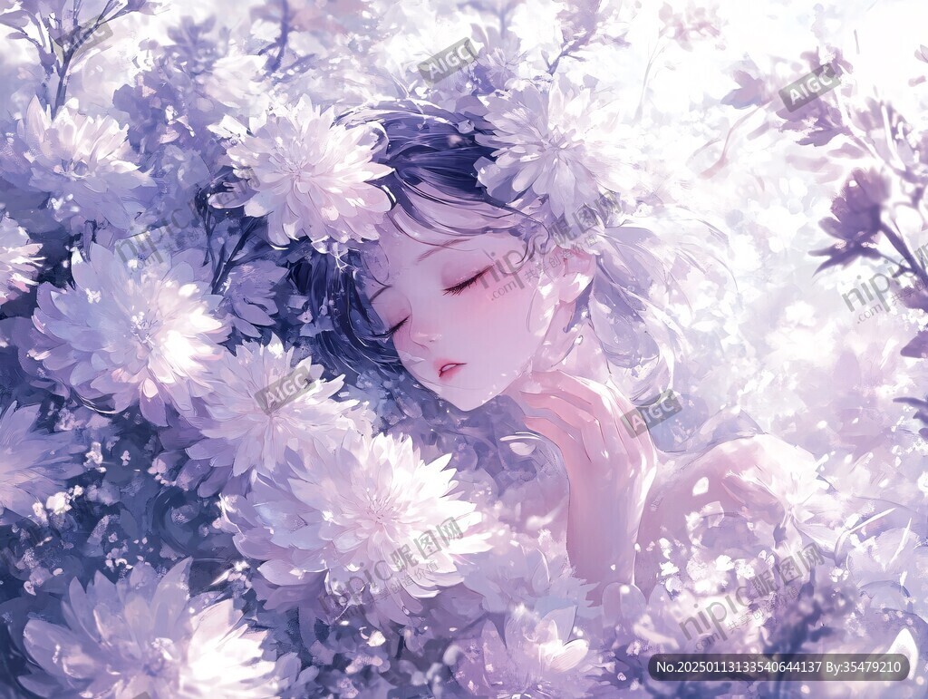 雏菊少女插画