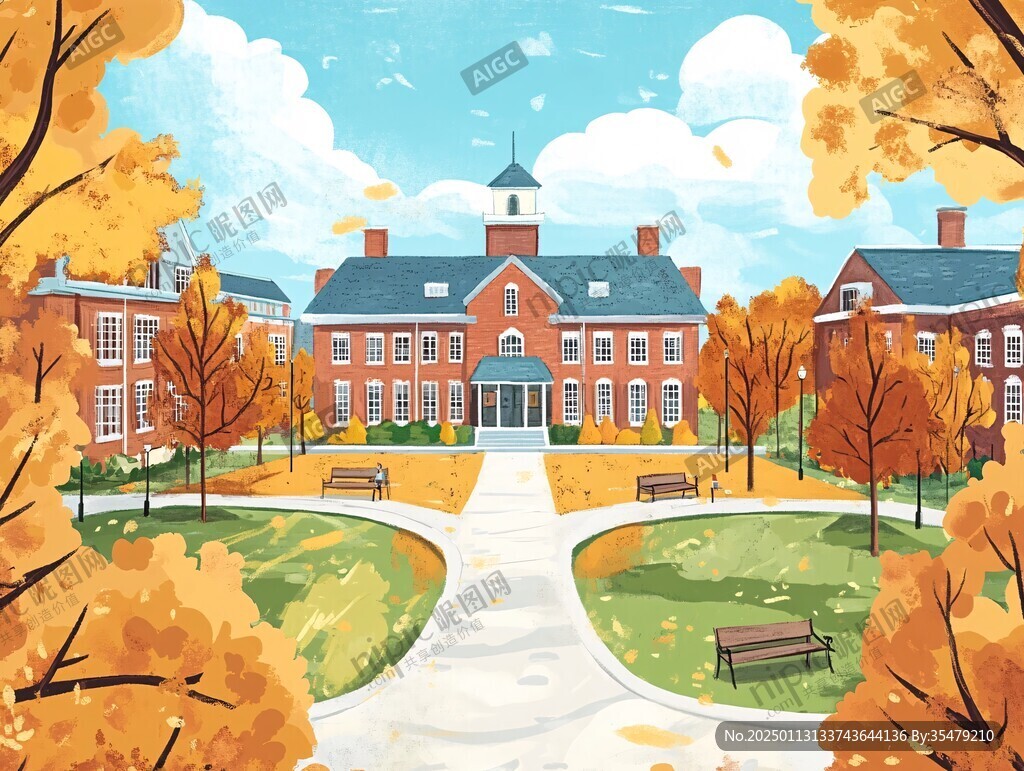 普林斯顿大学插画背景