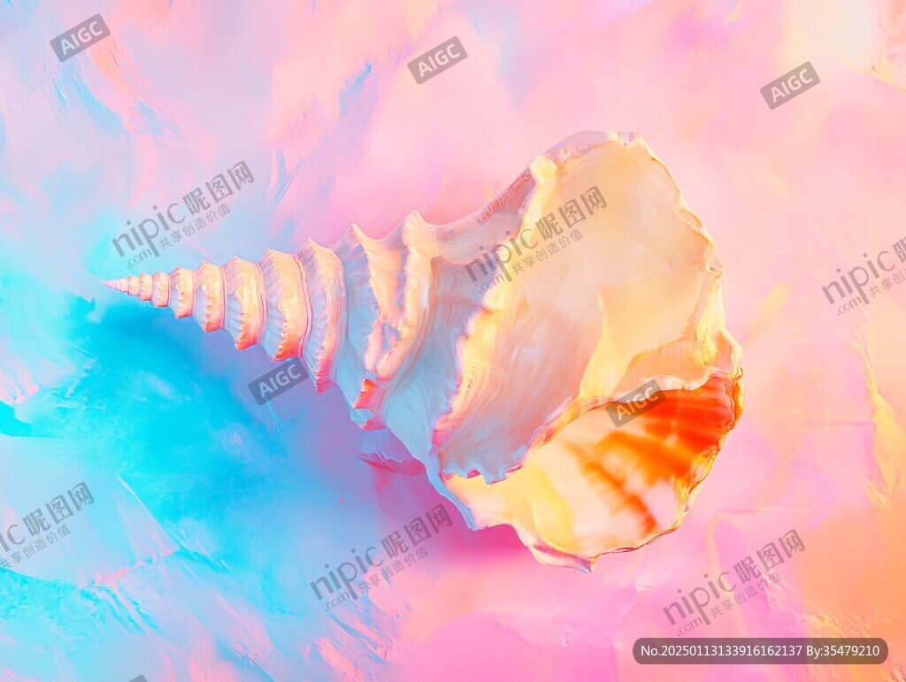 粉红色超现实海景