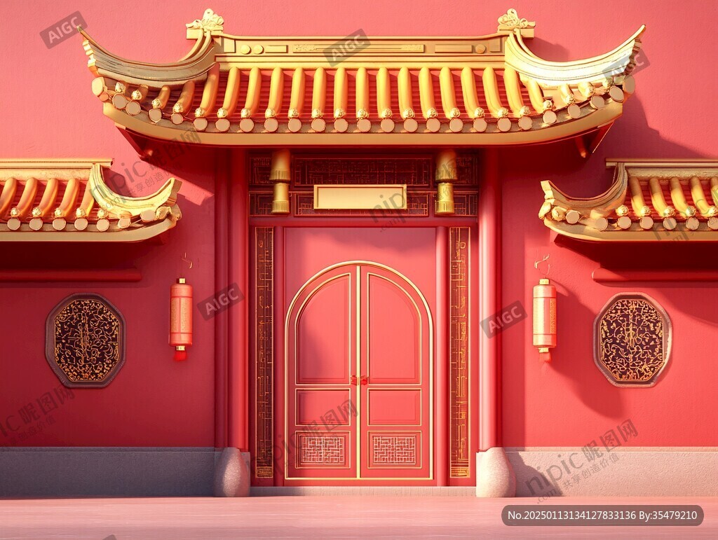 中式门场景