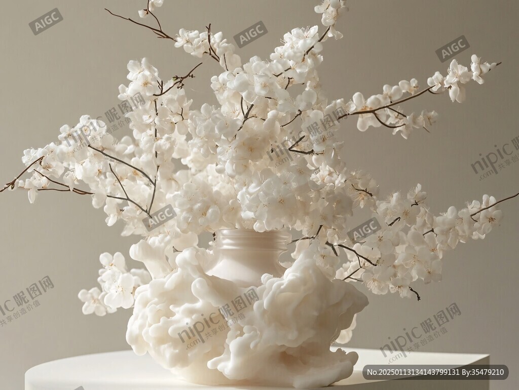 白瓷梅花