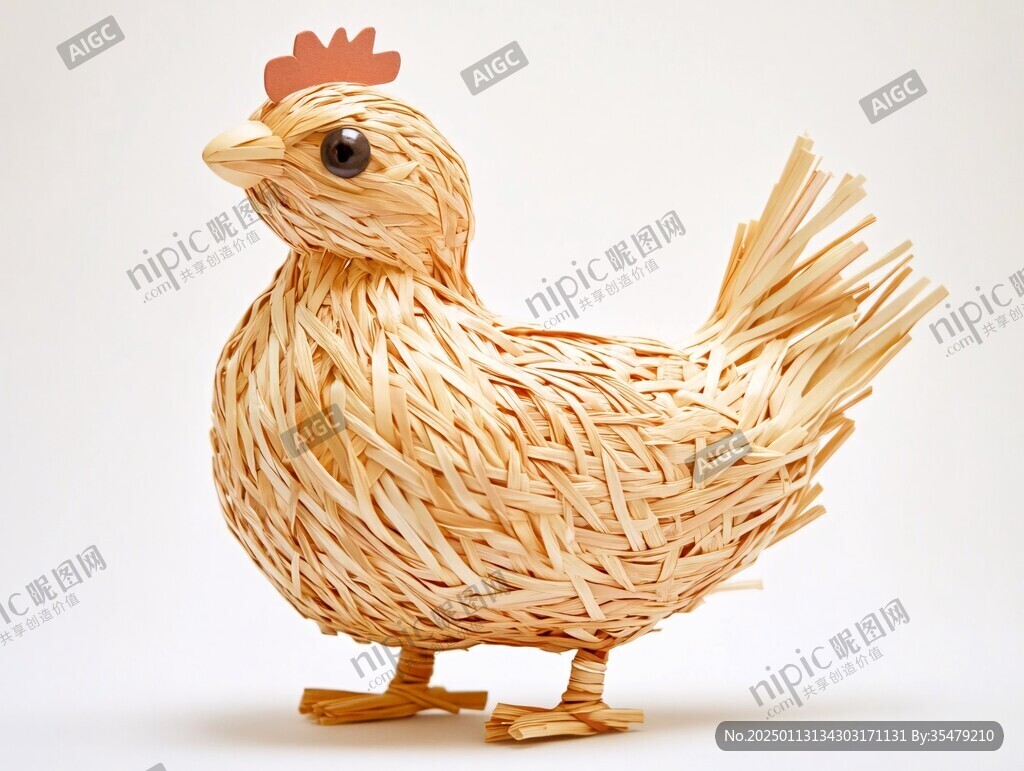 稻草创意鸡年