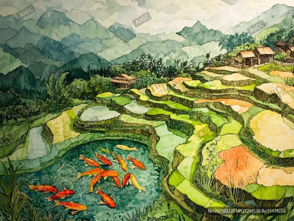 稻田鱼插画
