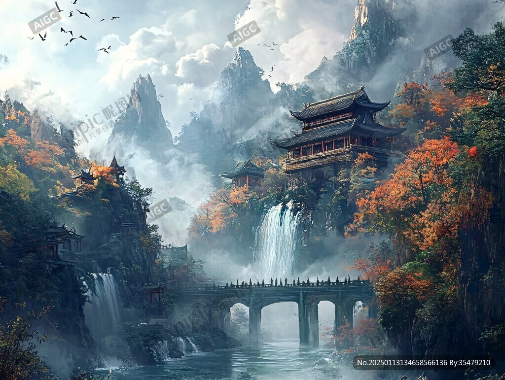 古风山水场景