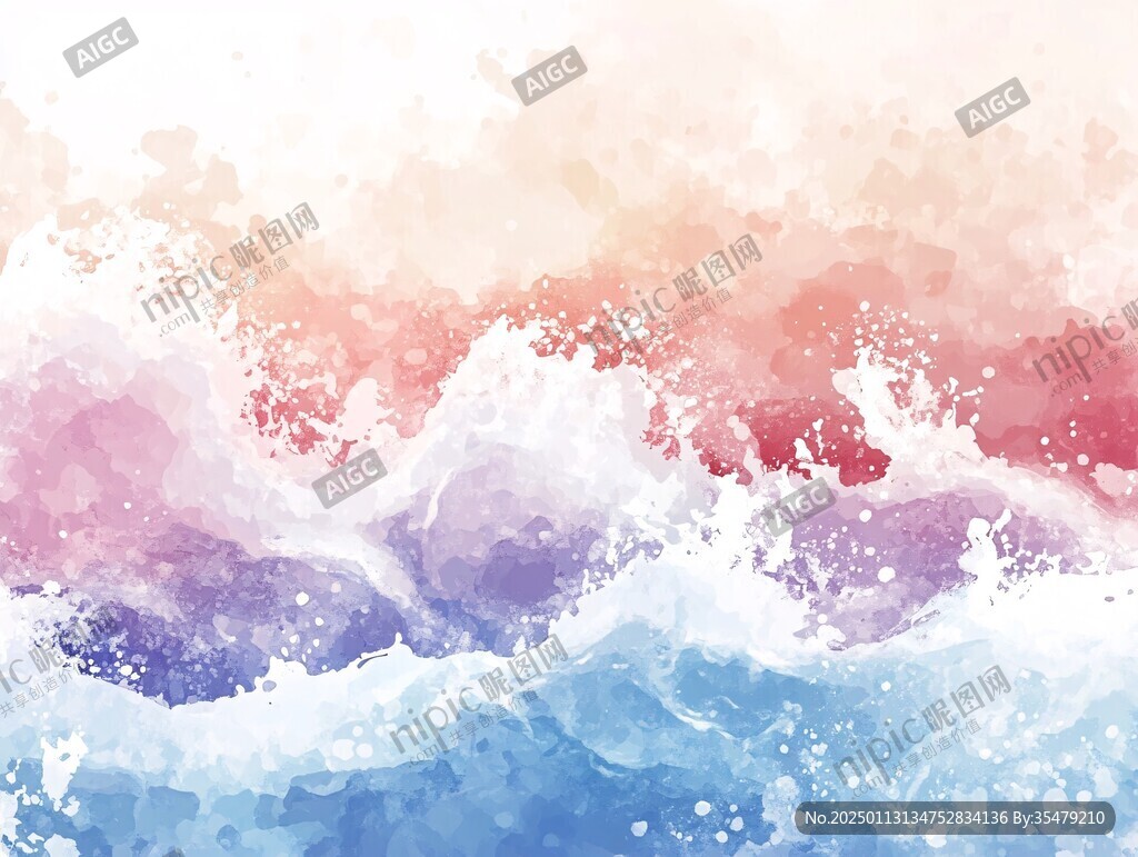 彩色海浪浪花