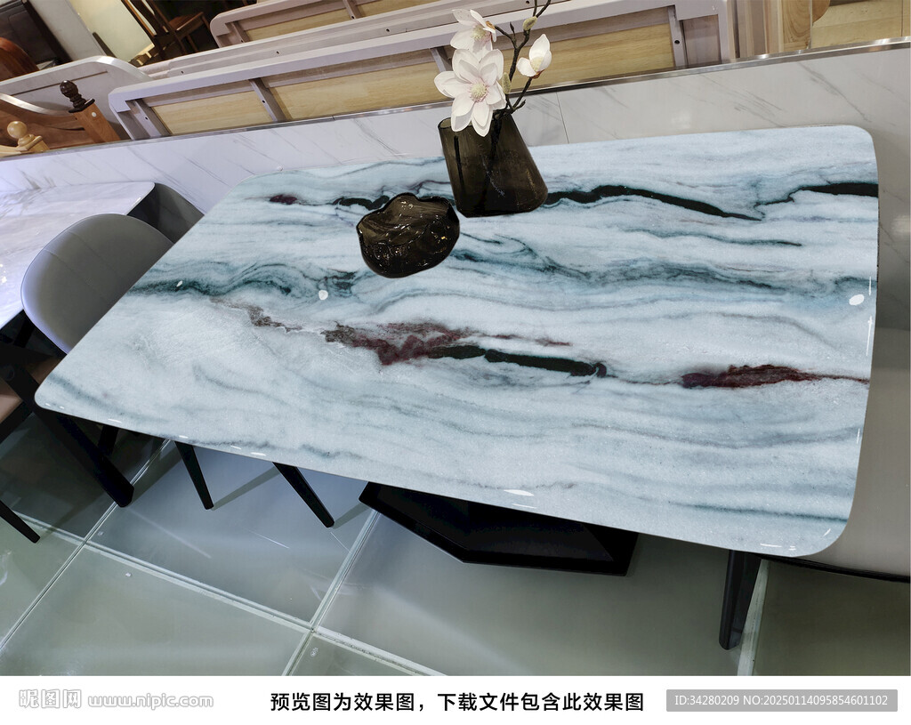 岩板餐桌奢石超晶石大理石源文件