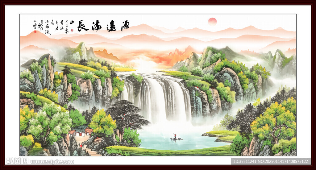 山水画客厅国画山水