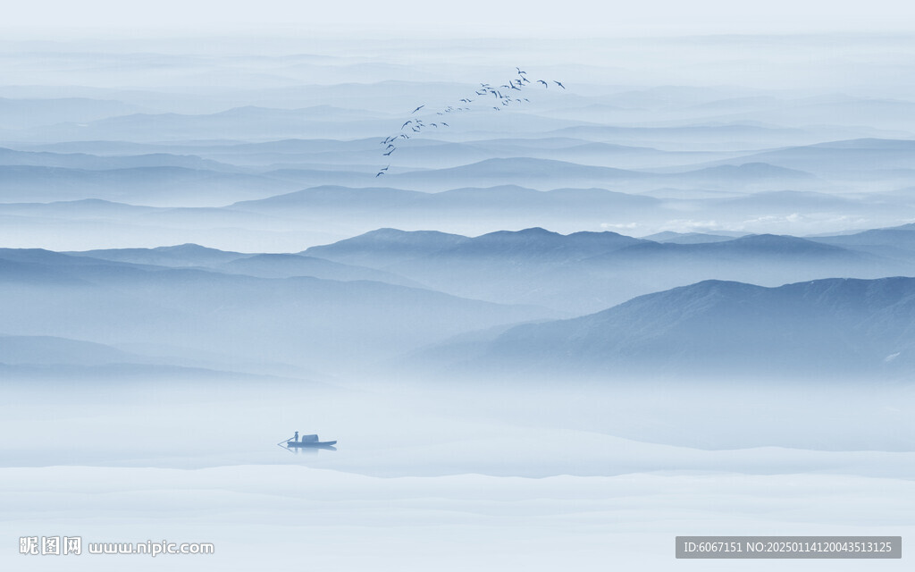 意境水墨山水画