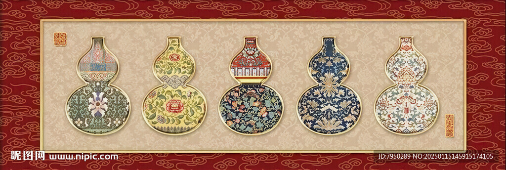 葫芦新中式装饰画 